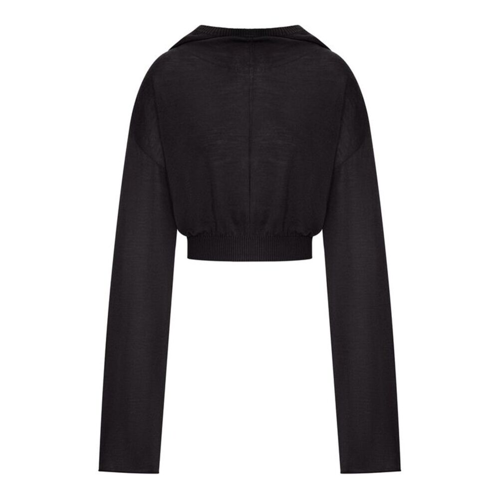 Rick Owens Women Cropped Knit Sweater With Hood